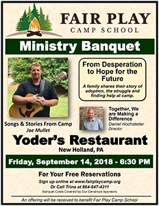 Ministry Banquet New Holland PA 2018 poster